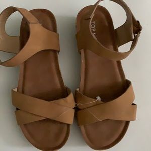 TOP MODA WEDGES SANDALS TAN COLOR